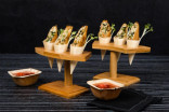3 Holes Bamboo Cone and Temaki Display D:0.8in 6.25 x 3 x 3.5in - 1 pcs 3 Holes Bamboo Cone and Temaki Display D:0.8in 6.25 x 3 x 3.5in - 1 pcs